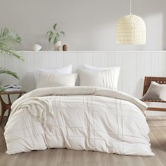 Porter Soft Washed Pleated Duvet Cover Set, Neutral color
