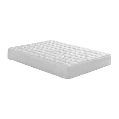 Dream Puff Overfilled Down Alternative Mattress Pad in White Color