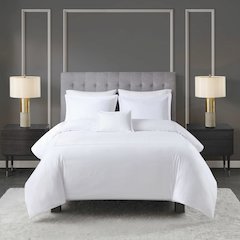 100% Cotton Sateen Embroidered Duvet Cover Set