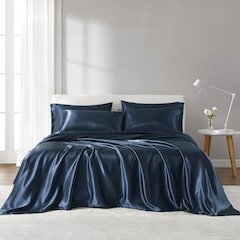 Satin Luxury Sheet Set in Midnight Blue