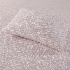 Cozy Flannel Printed Sheet Set, Blush Dots color