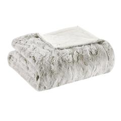 Zuri Snow Leopard Faux Fur Throw Blanket, Belen Kox
