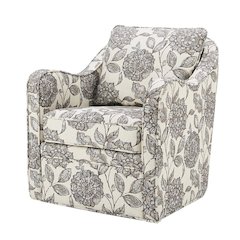 Floral Upholstered Swivel Accent Chair, Oversized Wide Armchair, 360° Rotation