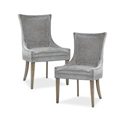 Gray Dining Chairs Set of 2, Mid Century Upholstered Chairs for Dining Table