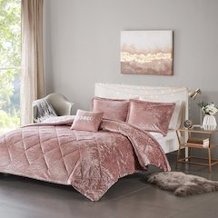 Velvet Comforter Set with Throw Pillow