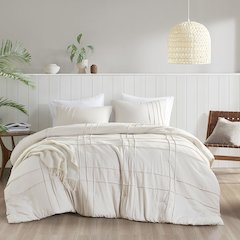 Porter Soft Washed Pleated Comforter Set, Neutral color