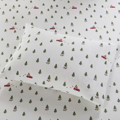 Cotton Flannel Sheet Set, Green Tree Trip color