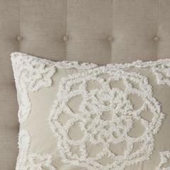 Tufted Cotton Chenille Medallion Fringe Coverlet Mini Set