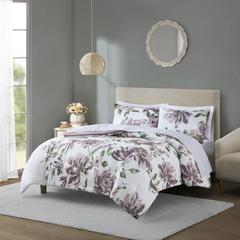 Alice Floral Comforter Set with Bed Sheets, Mauve color