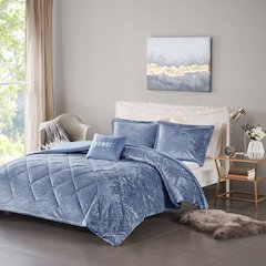 Velvet Duvet Cover Set with Throw Pillow