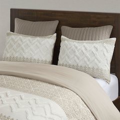 3 Piece Cotton Duvet Cover Set with Chenille Tufting