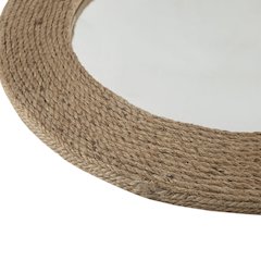 Natural Jute Rope Round Wall Mirror 26"