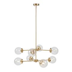 8-Light Metal Chandelier with Globe Bulbs