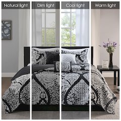 6 Piece Printed Cotton Quilt Set with Throw Pillows