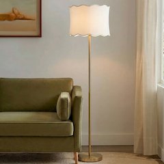 Vesta Dimmable Floor Lamp with Fabric Scalloped Shade