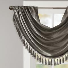 Faux Silk Waterfall Embellished Valance