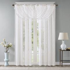 Diamond Sheer Embroidered Waterfall Valance