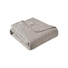 Quebec Oversized Quilted Throw, Khaki color