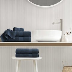 500GSM Plush 6pc Towel Set, Navy color