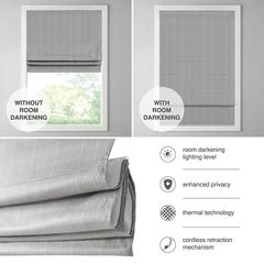 Basketweave Room Darkening Cordless Roman Shade