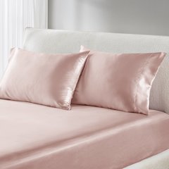 Satin Luxury 2 PC Pillowcases, Blush color