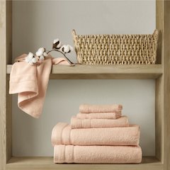 Quick Dry 100% Cotton 6pc Towel Set, Blush color