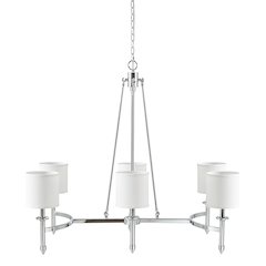 Elegenza 6-light Chandelier with Fabric Drum Shades in Chrome Color