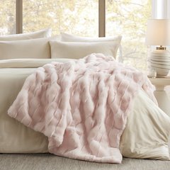 Vivienne Faux Fur Throw, Pink color