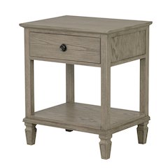 Victoria Bedside Table, Reclaimed Grey color