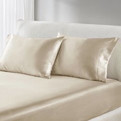 Satin Luxury 2 PC Pillowcases in Champagne