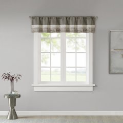 Natural Pintuck Striped Window Valance, Belen Kox