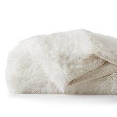 Botswana Animal Print Faux Fur Throw Blanket, Polar Bear color