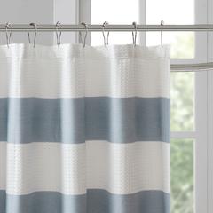 Blue Spa Waffle Shower Curtain, Belen Kox