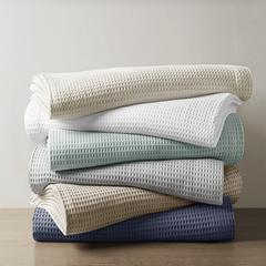 Cotton Waffle Weave Cotton Blanket, White color