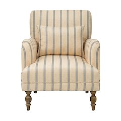 Amanda Accent Chair, Linen/Blue color