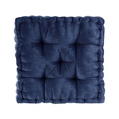 Navy Chenille Square Floor Pillow, Belen Kox