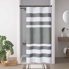 Spa Waffle Shower Curtain with 3M Treatment, Charcoal color