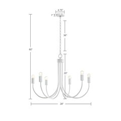 6-Light Metal Chandelier