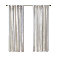 Samara Poly Printed Curtain Panel with Tufted Stripe and Lining