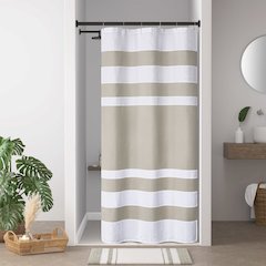Spa Waffle Shower Curtain with 3M Treatment, Taupe color