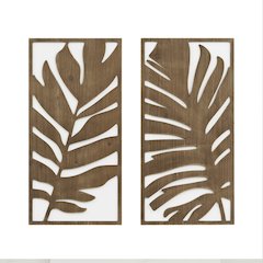 Birch Botanical Two-tone 2-piece Wood Panel Wall Decor Set