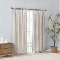 Linen Blend Light Filtering Curtain Panel Pair