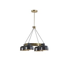 4-Light Metal Shade Chandelier