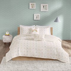 Pom Pom Cotton Jacquard Quilt Set with Throw Pillows