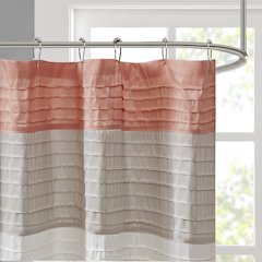 Faux Silk Colorblock Shower Curtain, Belen Kox