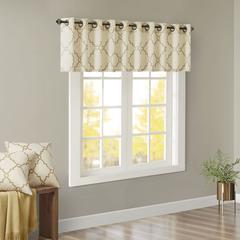 Fretwork Print Grommet Top Window Valance