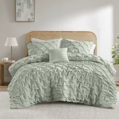 Bailey Diamond Pucker Woven Comforter Set, Green color