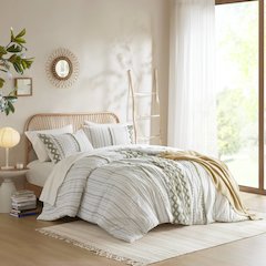 Cotton Printed Comforter Set with Chenille