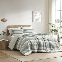 Blais Stripe Textured Print Comforter Set