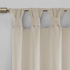 Floral Embellished Cuff Tab Top Solid Curtain Panel